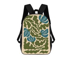 sinyumoney Elegant Blue Floral Illustration - Minimal Botanical Wall Art with Cool Tones Mochila Escolar Impermeable Para Ordenador Portátil Para Adolescentes (niñas, Niños, Mujeres Y Hombres) 17inch