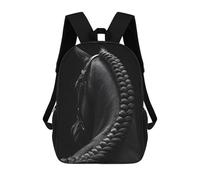 sinyumoney Elegant Braided Black Horse Portrait Mochila Para Computadora Para La Escuela/trabajo/viajes Para Adolescentes, Niñas, Niños, Mujeres Y Hombres 17inch