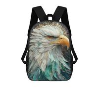 sinyumoney Elegant Eagle Portrait with Golden Accents Mochila Escolar Infantil Impresa En 3D, Mochila Informal De Moda Para Niños, Mochila De Viaje De Alta Capacidad Para Libros Para Niños 17inch