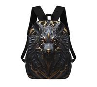 sinyumoney Elegant Golden Legend Wolf Mochila Escolar Secundaria Informal Para Viajes Para Niños/niñas/adolescentes 17inch