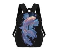 sinyumoney Elegant Goldfish in Water with Bubbles Mochilas Escolares Ligeras Para Aeropuerto, Estudiantes Universitarios, Mochila Para Acampar, Aventuras Al Aire Libre Y Viajes Diarios 17inch