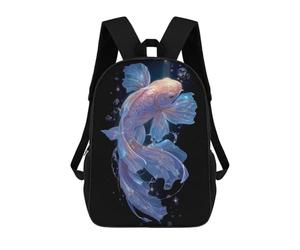 sinyumoney Elegant Goldfish in Water with Bubbles Mochilas Escolares Ligeras Para Aeropuerto, Estudiantes Universitarios, Mochila Para Acampar, Aventuras Al Aire Libre Y Viajes Diarios 17inch