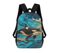sinyumoney Elegant Orca Whale in Ocean Mochila Ronaldo, Mochila Infantil, Mochila Escolar Para Estudiantes, Mochila Para Libros, Mochila Escolar Impresa En 3D Para Niños Y Niñas, 17inch