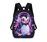 sinyumoney Elegant Penguin Headphones Mochila Escolar Infantil Impresa En 3D Para Niños, Mochilas De Viaje De Alta Capacidad, Bolsas Para Libros, Mochila Escolar Infantil 17inch