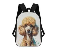 sinyumoney Elegant Poodle Portrait with Watercolor Accents Mochila Escolar Para Niños Mochila Escolar Impresa En 3D Mochila Escolar De Moda Para Niños De Primaria Y Secundaria 17inch