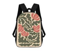 sinyumoney Elegant Red Floral Illustration - Botanical Wall Art with Hand-Drawn Flowers Mochila Infantil De Moda Divertida Mochila Escolar Para Niños Y Adolescentes Con Impresión 3D Para Niños 17inch