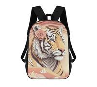 sinyumoney Elegant Tiger with Rose Mochila Escolar, Bolso De Negocios, Bolso Para Portátil Resistente: Perfecto Para Viajes, Trabajo Y Uso Diario 17inch