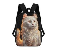 sinyumoney Elegant White Cat Portrait Mochila Escolar Ligera Para Aeropuerto Y Universidad Para Estudiantes, Ideal Para El Campus, Viajes Al Aire Libre Y Deportes 17inch