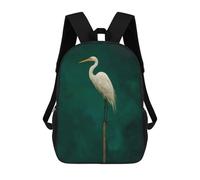 sinyumoney Elegant White Heron on A Perch Mochila Escolar Informal Para El Día A Día, Ideal Para Viajes, Trabajo Y Uso Diario 17inch