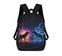 sinyumoney Elemental Wolves in Dark Forest Mochila Impermeable Para Ordenador Portátil Para Acampada, Aventuras Al Aire Libre Y Viajes Diarios 17inch