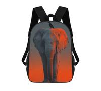 sinyumoney Elephant And Crow with Orange Overlay Mochilas Para Niños Mochila Escolar Mochila Escolar Impresa En 3D Para Niños Estudiantes De Primaria Y Secundaria 17inch