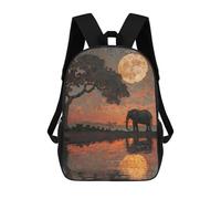 sinyumoney Elephant at Sunset Painting Mochilas Mochilas Infantiles Mochila Escolar Mochila Escolar Infantil Impresa En 3D Mochilas De Viaje De Moda Para Niños De Primaria Y Secundaria 17inch