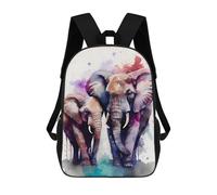 sinyumoney Elephant Couple Watercolor Mochila Escolar Resistente Al Agua, Mochila De Viaje, Bolsa Para Computadora Para Niñas, Niños Y Adolescentes 17inch