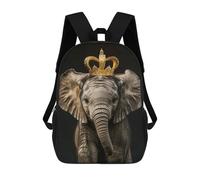 sinyumoney Elephant Cute King Mochilas Para Niños Mochila Escolar Mochila Escolar Impresa En 3D Para Niños Estudiantes De Primaria Y Secundaria 17inch