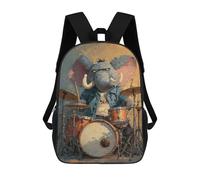 sinyumoney Elephant Drummer with Attitude Mochila Escolar Infantil De 17 Pulgadas Con Estampado 3D, Mochila Moderna Para Niños, Mochilas De Viaje, Bolsas Para Libros, Mochila Escolar Infantil