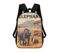 sinyumoney Elephant Family in Savanna Mochilas Impresas En 3D Para Niños, Mochila Escolar, Mochila Informal Para Exteriores, Mochila Informal De Moda Para Niños, Lindas Bolsas De Viaje 17inch