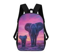 sinyumoney Elephant Family Sunset Mochila Escolar, Mochila De Viaje, Mochila Universitaria Para Niños/niñas/adolescentes 17inch