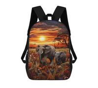 sinyumoney Elephant Family Sunset Safari Mochila Escolar Grande Resistente Al Agua Para Portátil Para Niñas Y Adolescentes 17inch