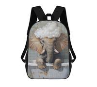 sinyumoney Elephant in A Tub Mochila Escolar Grande Resistente Al Agua Para Portátil Para Niños/niñas/adolescentes 17inch