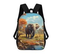sinyumoney Elephant in Autumn Forest Mochila Escolar Infantil De 17 Pulgadas, Mochila Escolar Impresa En 3D Para Niños De Primaria Y Secundaria