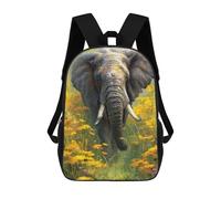 sinyumoney Elephant in Flower Field Mochila Escolar Grande Resistente Al Agua Para Portátil Para Niñas Y Adolescentes 17inch