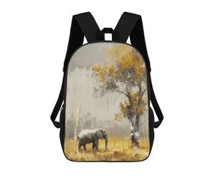 sinyumoney Elephant in Golden Forest Mochilas Impresas En 3D Para Niños, Mochila Escolar, Mochila Informal Para Exteriores, Mochila Informal De Moda Para Niños, Lindas Bolsas De Viaje 17inch