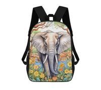 sinyumoney Elephant in Tropical Garden 17inch Mochilas Escolares Impresas En 3D, Mochilas Escolares De Moda Para Niños De Primaria Y Secundaria