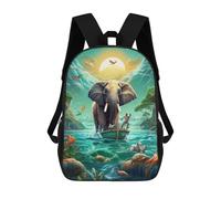 sinyumoney Elephant Journey on Water Mochila Infantil Escolar Para Niños Con Estampado 3D De Dibujos Animados, Mochila Escolar Para Estudiantes, Mochila Para Portátil Para Niños Y Niñas 17inch
