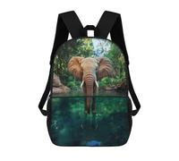 sinyumoney Elephant Reflection in Amazon Rainforest Mochila Escolar Infantil Impresa En 3D Para Niños, Mochila De Viaje De Alta Capacidad, Mochilas Para Libros De 17 Pulgadas Para Niños