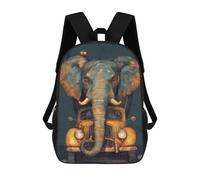 sinyumoney Elephant Retro Car Art Mochilas Para Niños, Mochilas Escolares Personalizadas En 3D Para Niños Y Niñas, Mochilas Escolares Grandes, Mochilas Informales Para El Día A Día 17inch