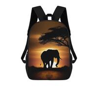 sinyumoney Elephant Sunset Mochila Escolar Impresa En 3D 17inch Mochila Escolar Infantil Mochilas De Viaje Mochila Informal De Moda Para Niños Y Estudiantes