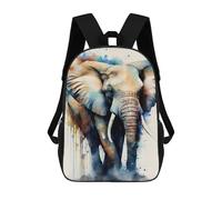 sinyumoney Elephant Watercolor Animal Mochilas Para Niños Y Estudiantes, Mochilas Escolares Impresas En 3D, Mochilas Para Estudiantes De Primaria Y Secundaria, Mochilas Para Niños Y Niñas 17inch