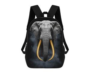 sinyumoney Elephant with Golden Tusks on Black Mochila Mochila Informal Mochila De Día Para La Escuela, El Trabajo Y Los Viajes 17inch