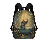 sinyumoney Elephant with Rubber Duckies in Bathtub Mochila Escolar Secundaria Informal Para Viajes Para Niños/niñas/adolescentes 17inch