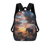 sinyumoney Elephants Nature SynthWave Mochila Escolar Resistente Al Agua, Mochila Escolar De Negocios Para Niños/niñas/adolescentes 17inch