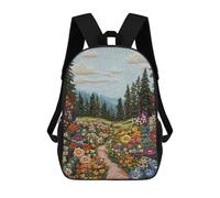 sinyumoney Embroidered Forest Path Mochila Escolar Impresa En 3D Para Niños, Mochila Escolar Informal De Moda Para Viajes Para Niños Y Estudiantes 17inch