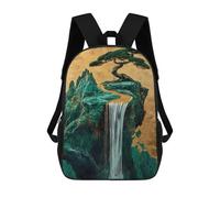 sinyumoney Emerald Golden Waterfall Bonsai Japanese Mochila Con Bolsillo Mochilas Impresas En 3D, Mochilas De Viaje, Mochilas Para Libros, Mochila Escolar Para Niños 17inch
