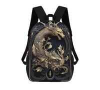 sinyumoney Emperor Golden Dragon Art Mochila Escolar Infantil De 17 Pulgadas, Mochila Escolar Impresa En 3D Para Niños De Primaria Y Secundaria