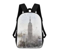 sinyumoney Empire State Building Mochila Escolar De 17 Pulgadas Impresa En 3D Mochilas Infantiles Mochila Genial Impresa En 3D Para Niños De Primaria Y Secundaria