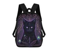 sinyumoney Enchanted Black Cat Illustration Mochila Escolar Infantil Impresa En 3D, Mochila Informal De Moda Para Niños, Mochila De Viaje De Alta Capacidad Para Libros Para Niños 17inch