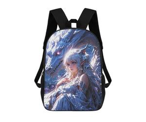 sinyumoney Enchanted Bond Elven Maiden And Mystic Dragon Mochila Escolar, Mochila De Viaje Resistente Al Agua, Mochila Para Computadora Para Niñas, Niños Y Adolescentes 17inch