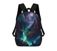 sinyumoney Enchanted Canyon Moonlit Scene Mochila Infantil Para Niñas, Mochila Escolar 3D, Mochila Para Niños Pequeños, Mochila Informal De Día, Mochila Escolar De Moda 17inch