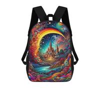 sinyumoney Enchanted Castle Dreamscape Mochila Escolar Grande, Ligera E Informal Para Niñas, Niños Y Adolescentes 17inch