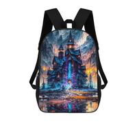 sinyumoney Enchanted Castle in Fantasy Land Mochila Escolar Infantil Impresa En 3D Para Niños, Mochilas De Viaje De Alta Capacidad, Bolsas Para Libros, Mochila Escolar Infantil 17inch