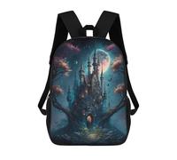 sinyumoney Enchanted Castle Under Moonlight Mochila Escolar Para Niñas Y Niños, Mochilas De Gran Capacidad, Mochilas Ligeras Para Niños Y Estudiantes 17inch