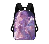sinyumoney Enchanted Fantasy Fairy Tale Wolf Mochila Escolar Infantil De 17 Pulgadas, Mochila Escolar Impresa En 3D Para Niños De Primaria Y Secundaria