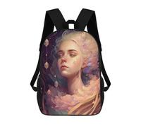 sinyumoney Enchanted Fantasy Portrait -2 Mochila Escolar Para Niñas Y Niños, Mochilas De Gran Capacidad, Mochilas Ligeras Para Niños Y Estudiantes 17inch