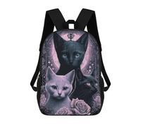 sinyumoney Enchanted Feline Portraits Mochila Escolar Infantil Impresa En 3D Para Niños, Mochila De Viaje De Alta Capacidad, Bolsas Para Libros, Mochila Escolar Infantil 17inch