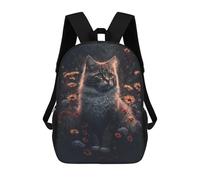 sinyumoney Enchanted Floral Cat Portrait Mochilas Para Niños Y Estudiantes, Mochilas Escolares Impresas En 3D, Mochilas Para Estudiantes De Primaria Y Secundaria Para Niños Y Niñas 17inch