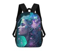sinyumoney Enchanted Floral Portrait -3 Mochilas Infantiles Escolares Impresas En 3D, Mochilas Para Niños, Mochilas De Viaje Para Niños Y Niñas, Mochilas Escolares Para Niños 17inch